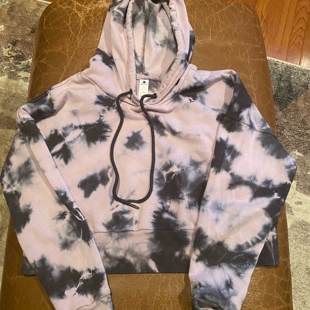 Tie Dye Pullover Crop Top Hoodie